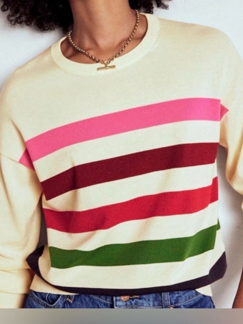Boden Lara StripedCotton Jumper M